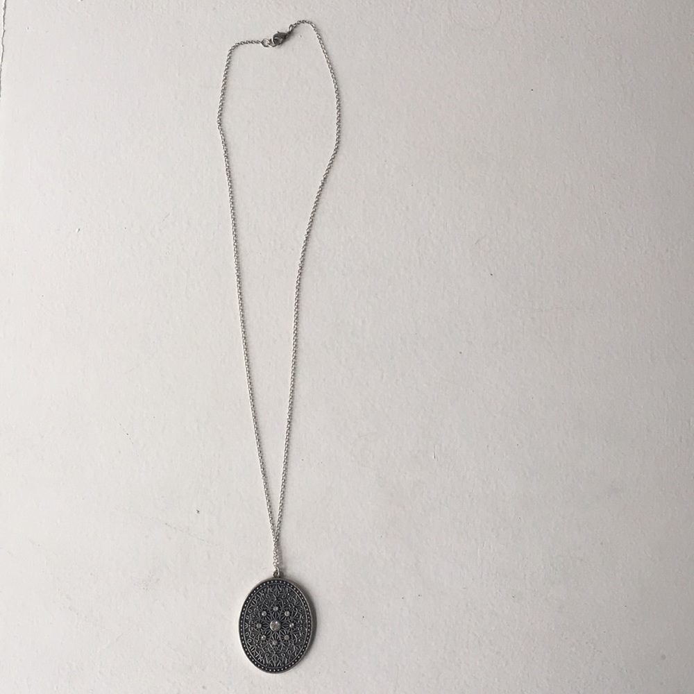 Long silver necklace